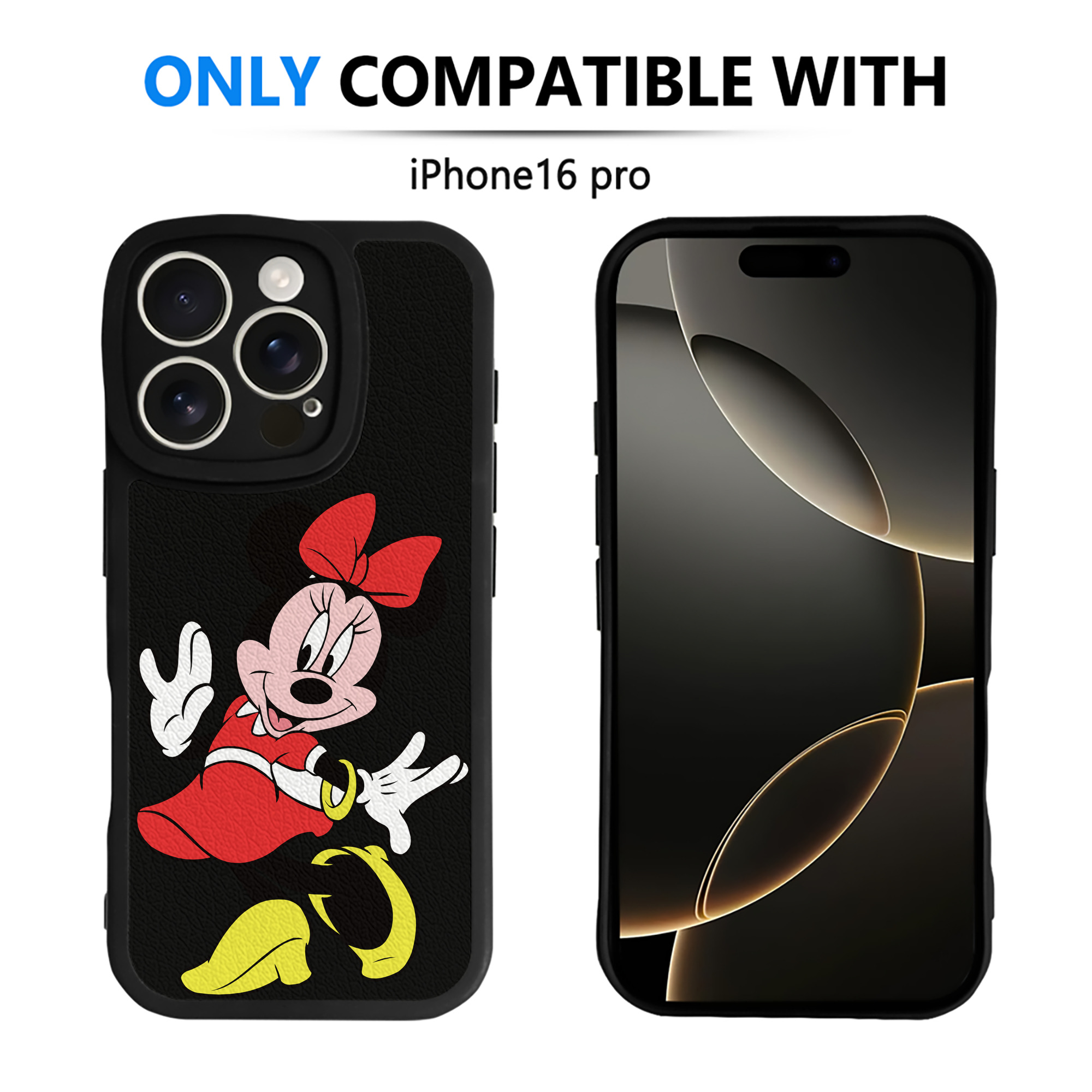 （画像用） ミッキーマウス Mickey Mouse 【iPhone 16シリーズ対応】シリコンスマホケース（レザー調） 材質：シリコン
